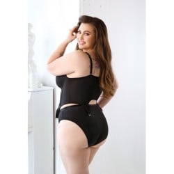 Curve Sloan Cropped Bustier Top & Panty Black 3X/4X