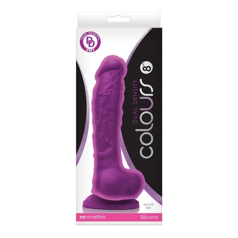 Colours Dual Density 8" Dildo - Purple Colours Dual Density 8" Dildo - Purple