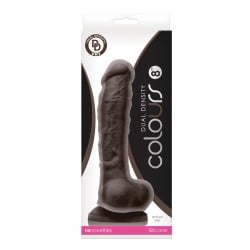 Colours Dual Density 8" Dildo - Dark Brown