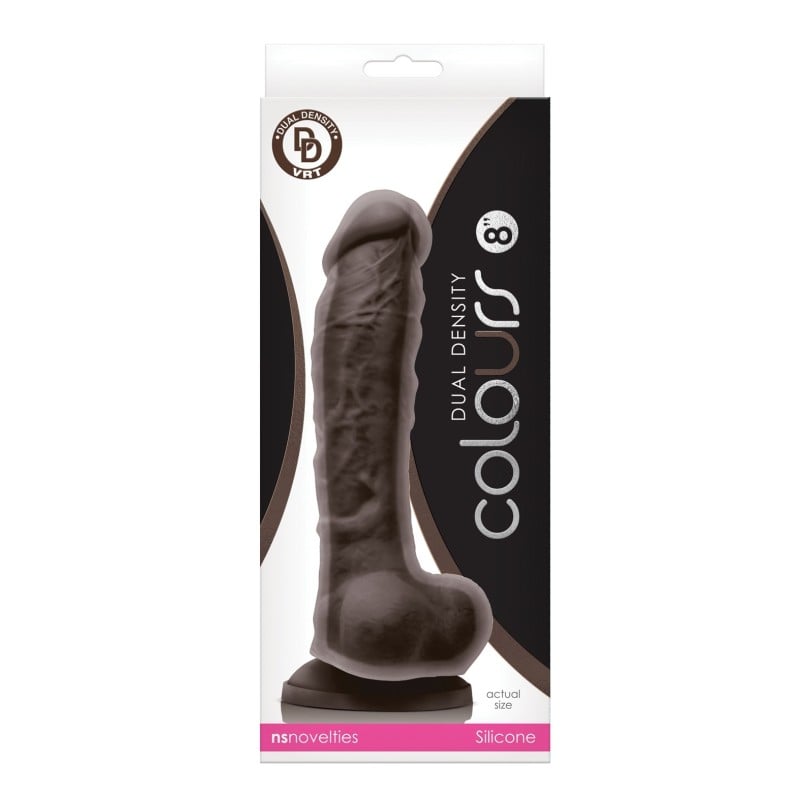 Colours Dual Density 8" Dildo - Dark Brown Colours Dual Density 8" Dildo - Dark Brown