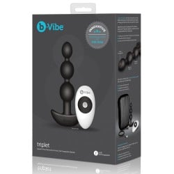 b-Vibe Remote Triplet Anal Beads - Black