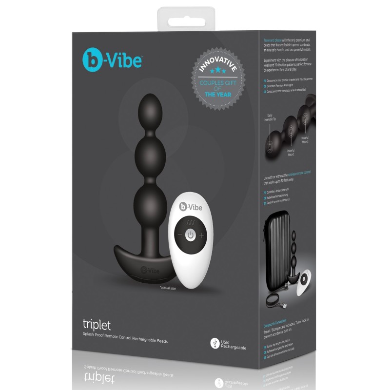 b-Vibe Remote Triplet Anal Beads - Black b-Vibe Remote Triplet Anal Beads - Black