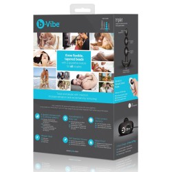 b-Vibe Remote Triplet Anal Beads - Black