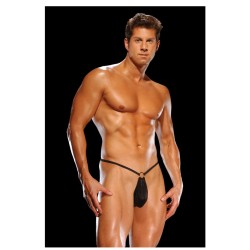 Male Power G-String w/Front Ring Black O/S
