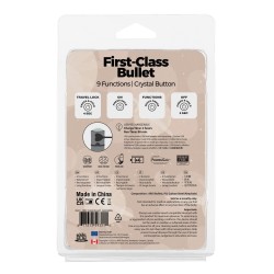 First Class Mini Rechargeable Bullet w/Crystal - 9 Functions Gun Metal