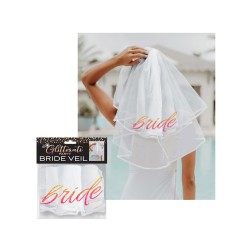 Glitterati Bride Veil - Rose Gold/White