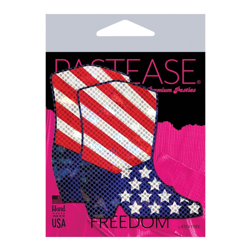 Pastease Premium Sparkling Stars & Strips USA Cowboy Boot - Red/White/Blue O/S Pastease Premium Sparkling Stars & Strips USA Cowboy Boot - Red/White/Blue O/S