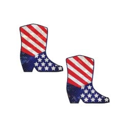 Pastease Premium Sparkling Stars & Strips USA Cowboy Boot - Red/White/Blue O/S
