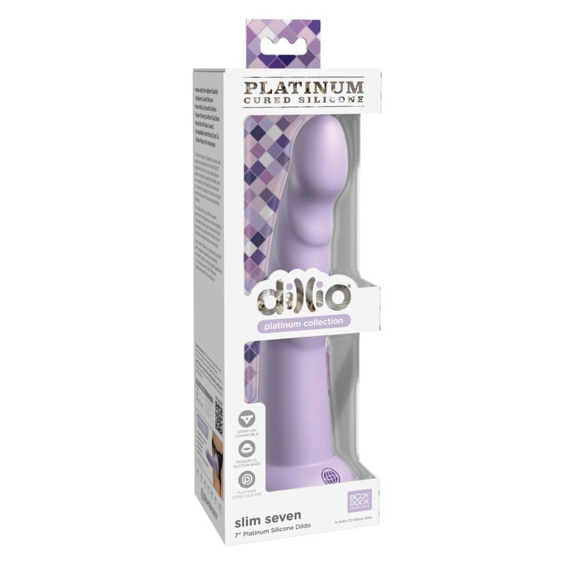Dillio Platinum 7" Slim Seven Silicone Dildo - Purple Dillio Platinum 7" Slim Seven Silicone Dildo - Purple