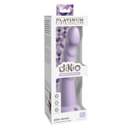 Dillio Platinum 7" Slim Seven Silicone Dildo - Purple