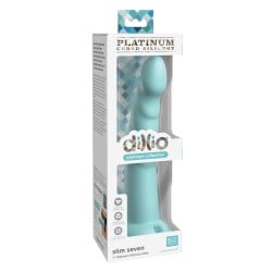 Dillio Platinum 7" Slim Seven Silicone Dildo - Teal