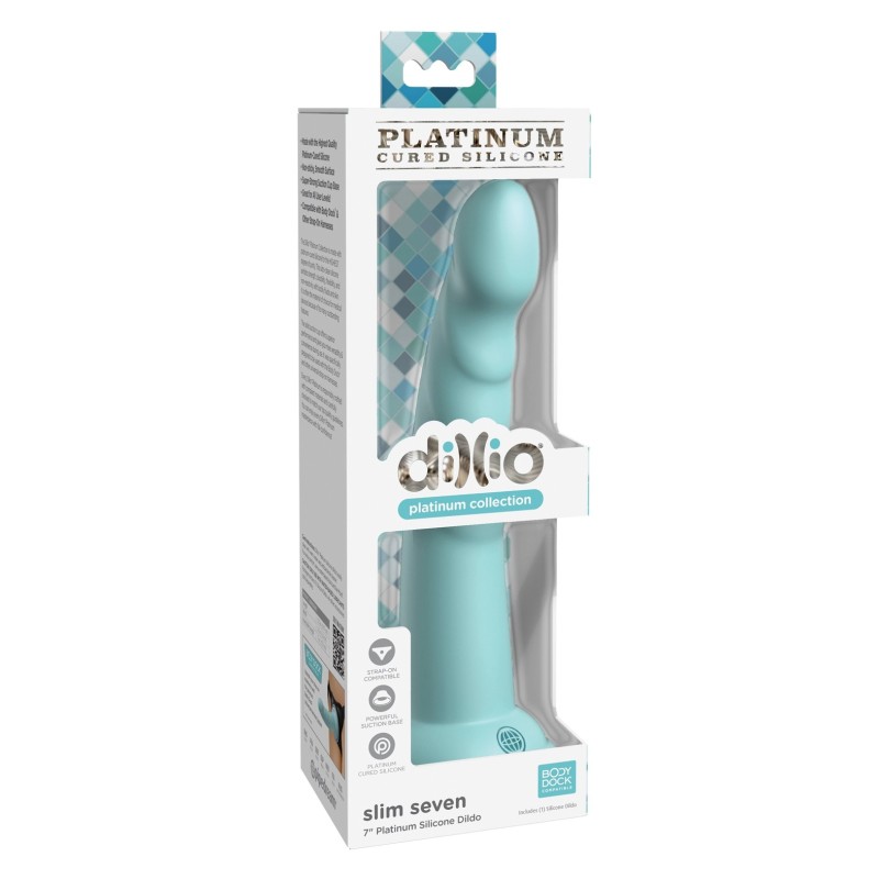 Dillio Platinum 7" Slim Seven Silicone Dildo - Teal Dillio Platinum 7" Slim Seven Silicone Dildo - Teal