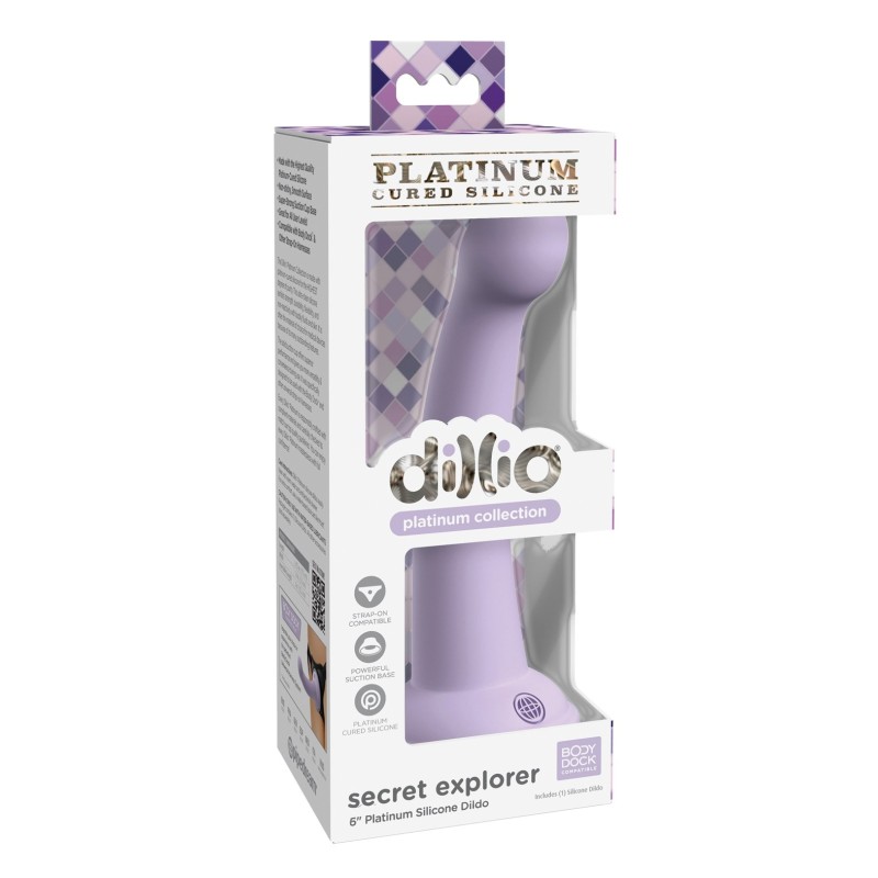 Dillio Platinum 6" Secret Explorer Silicone Dildo - Purple Dillio Platinum 6" Secret Explorer Silicone Dildo - Purple