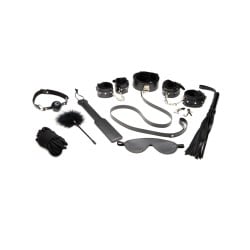 Master Series Hook Up 10 pc Plush Bondage Set - Black