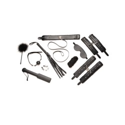 Master Series Hook Up 10 pc Plush Bondage Set - Black