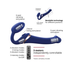 Strap On Me Multi Orgasm Bendable Strapless Strap On Small - Night Blue