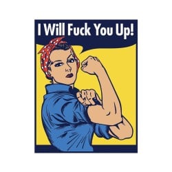 Wood Rocket I Will Fuck You Up! Pin - Multi Color