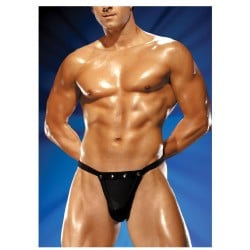 Male Power Rip off Thong w/Studs Black L/XL
