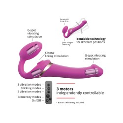 Strap On Me Multi Orgasm Bendable Strapless Strap On Large - Fuchsia