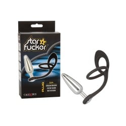 Star Fucker Slim Gem Plug w/Silicone Enhancer - Black