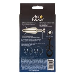 Star Fucker Slim Gem Plug w/Silicone Enhancer - Black
