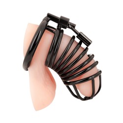 Blue Line Deluxe Chastity Cage - Black