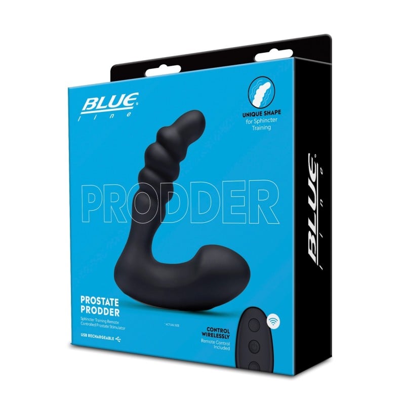 Blue Line Vibrating Prostate Prodder w/Remote - Black Blue Line Vibrating Prostate Prodder w/Remote - Black