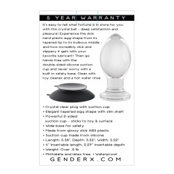 Gender X Crystal Ball Plug w/Suction Cup - Clear
