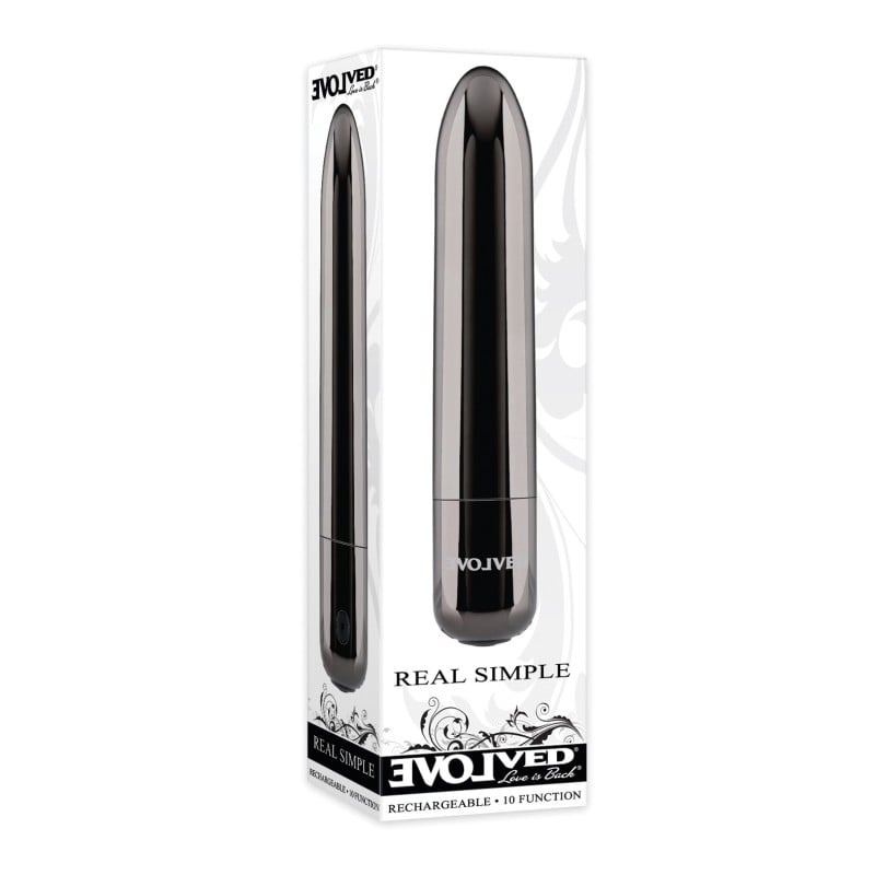 Evolved Real Simple Rechargeable Bullet - Black Chrome
