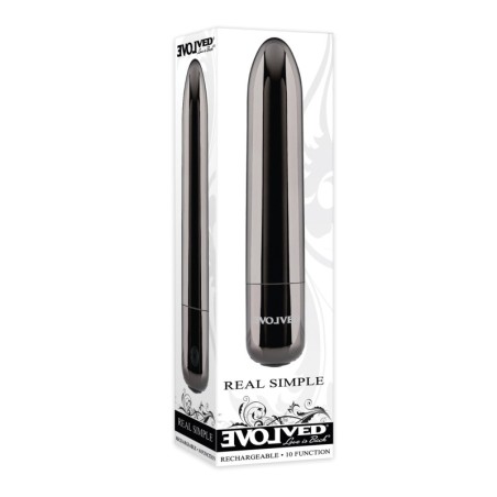 Evolved Real Simple Rechargeable Bullet - Black Chrome