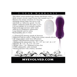 Evolved Eager Egg Vibrating & Thrusting Egg w/Remote - Purple