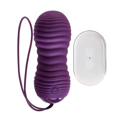 Evolved Eager Egg Vibrating & Thrusting Egg w/Remote - Purple