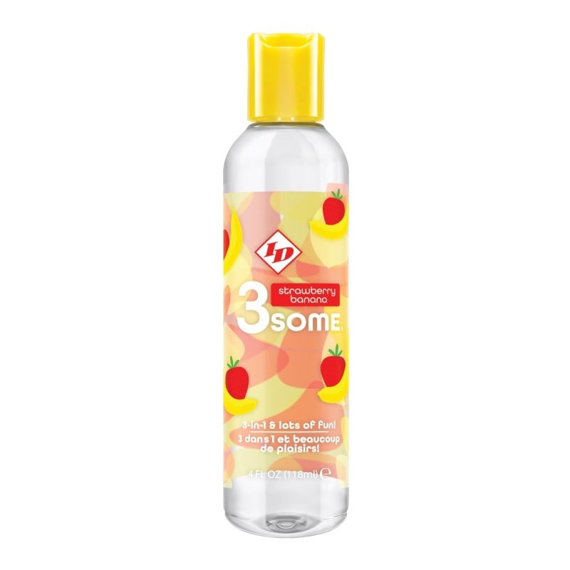 ID 3some 3 in 1 Lubricant - 4 oz Strawberry Banana ID 3some 3 in 1 Lubricant - 4 oz Strawberry Banana