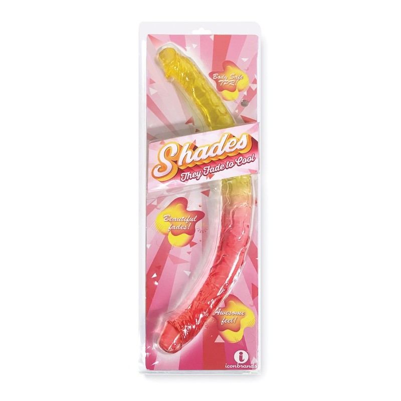 Shades Jelly TPR Gradient Double Dong - Pink/Yellow Shades Jelly TPR Gradient Double Dong - Pink/Yellow
