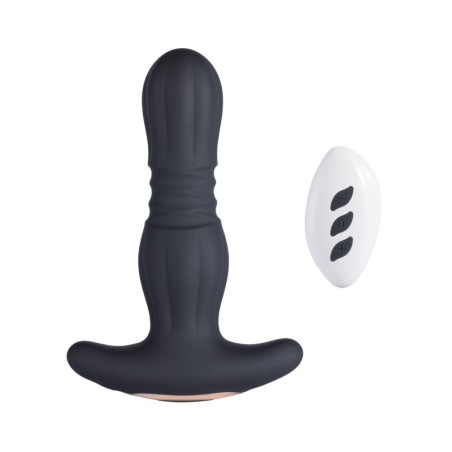 Agas Thrusting Butt Plug w/ Remote Control - Black