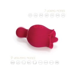 Sylvia Tongue Licking Rose Vibrator - Red