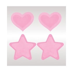 Peekaboos Glow in the Dark Hearts & Stars - Hot Pink 2 Pairs