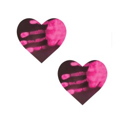 Neva Nude Temperature Reactive Heart Pasties - Neon Pink