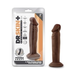 Blush Dr. Skin Plus 6" Posable Dildo - Chocolate