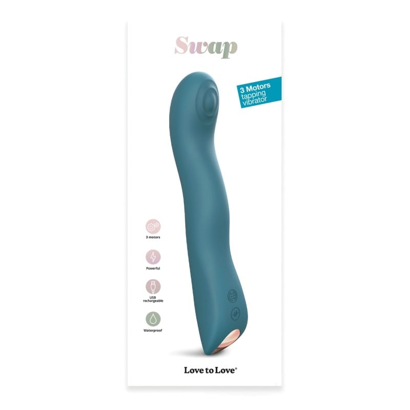 equalsLove to Love Swap Tapping Vibrator - Teal Me equalsLove to Love Swap Tapping Vibrator - Teal Me