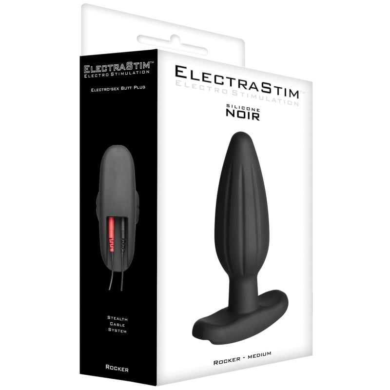 ElectraStim Silicone Noir Rocker Butt Plug - Medium ElectraStim Silicone Noir Rocker Butt Plug - Medium