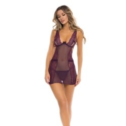 Rene Rofe Sneak Peak Chemise & G-String Purple M/L