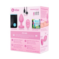 b-Vibe Vibrating Heart Plug S/M - Pink