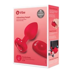 b-Vibe Vibrating Heart Plug M/L - Red