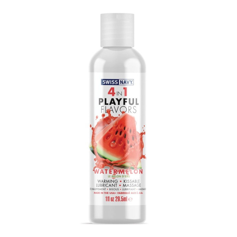 Swiss Navy 4 in 1 Playful Flavors Watermelon - 1 oz Swiss Navy 4 in 1 Playful Flavors Watermelon - 1 oz