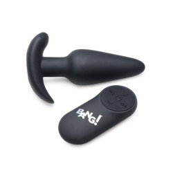Bang! 21X Vibrating Silicone Butt Plug w/Remote - Black