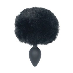 Punishment Bunny Tail Butt Plug - Black