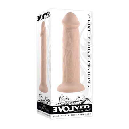 Evolved 7" Girthy Vibrating Dong - Light