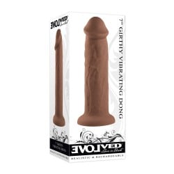Evolved 7" Girthy Vibrating Dong - Dark